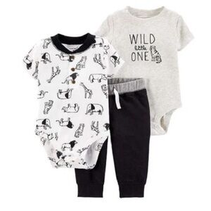 CARTERS Wild little one Infant boys Layette Bodysuit And Leggings 3Pc - various